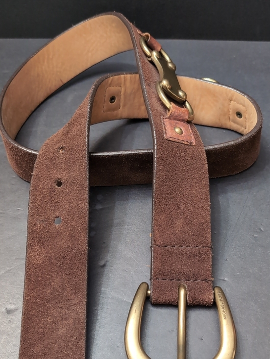 Michael Kors Accessories - Michael Kors Women's Brown Genuine Leather Belt with Brass Hardware.